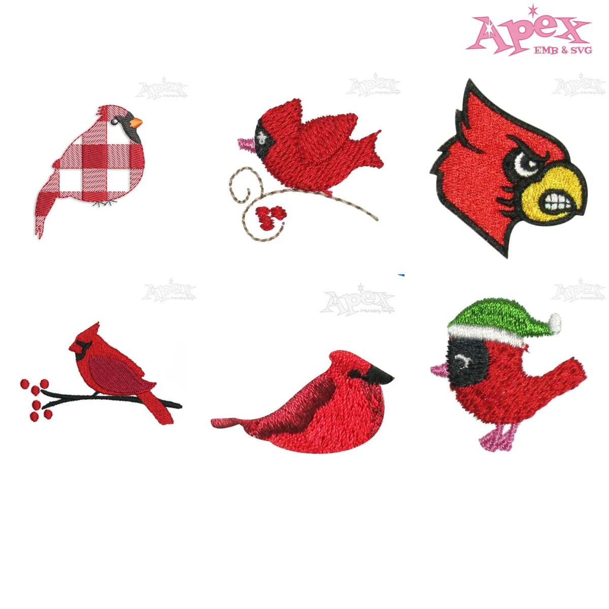 Cardinal Bird Embroidery Designs Bundle thumbnail