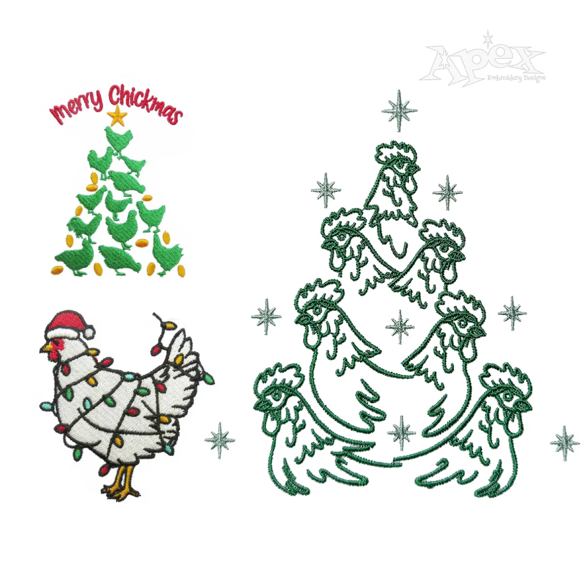 Christmas Chicken Hen Rooster Bundle