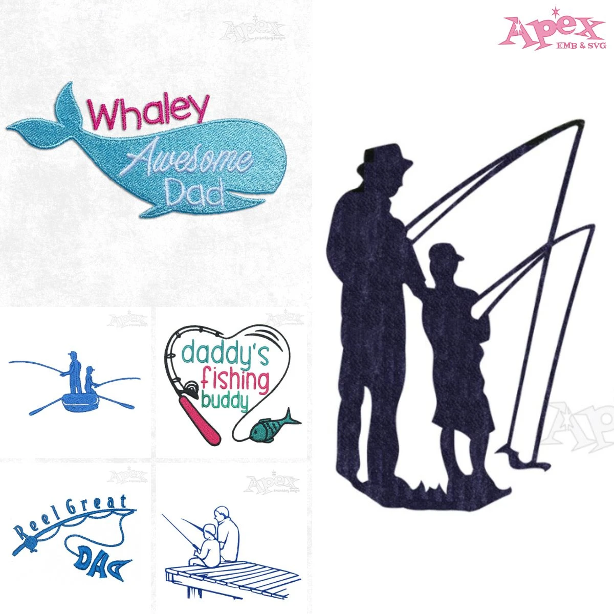 Dad Fishing Embroidery Designs Bundle thumbnail