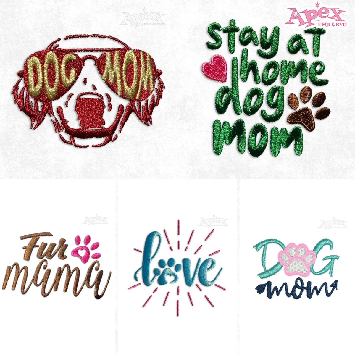 Dog Mom Embroidery Designs Bundle thumbnail