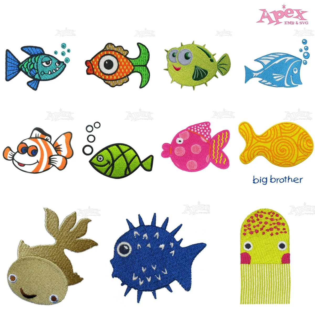 Fish Embroidery Designs Bundle thumbnail