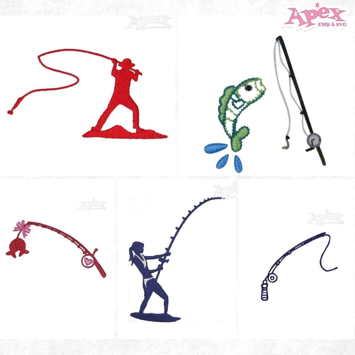 Fishing Embroidery Designs Bundle thumbnail