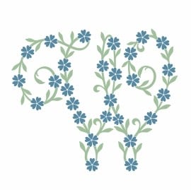 Forget-Me-Not Flowers Installable Font - OTF TTF Keyboard Typable W