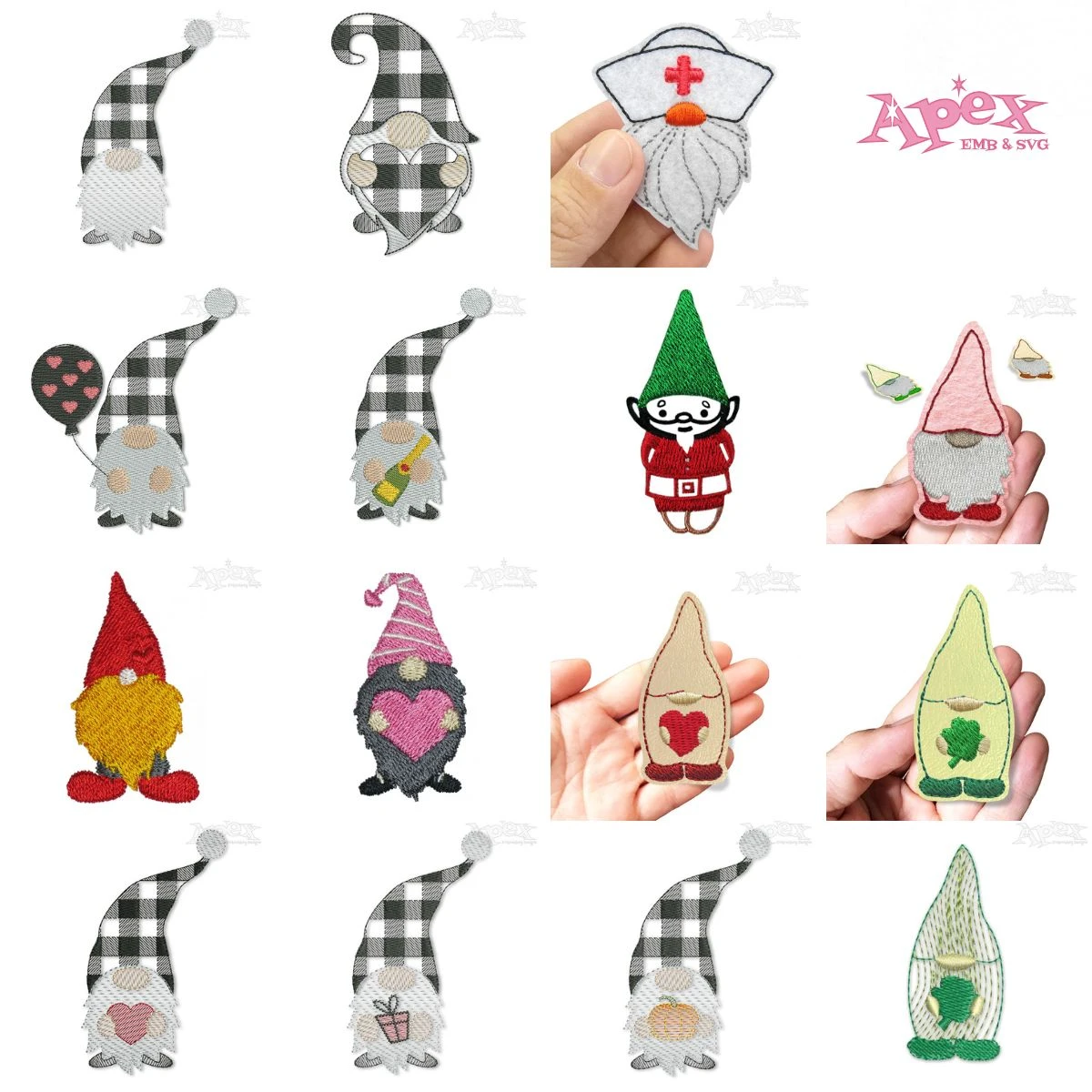 Gnome Embroidery Designs Bundle thumbnail