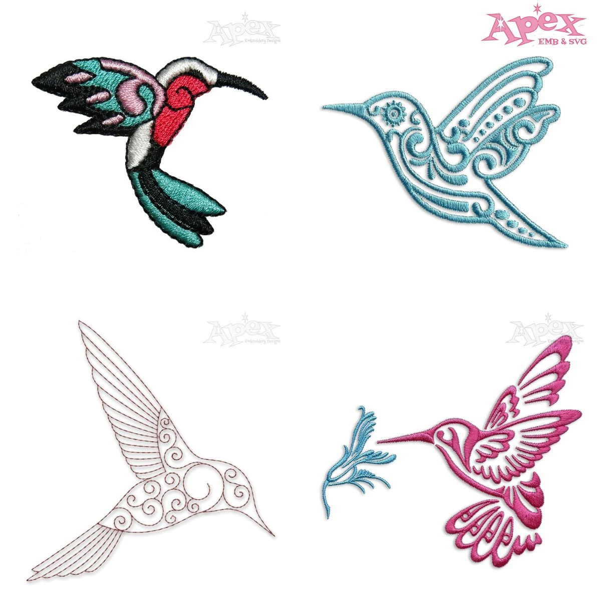 Hummingbird Embroidery Designs Bundle thumbnail