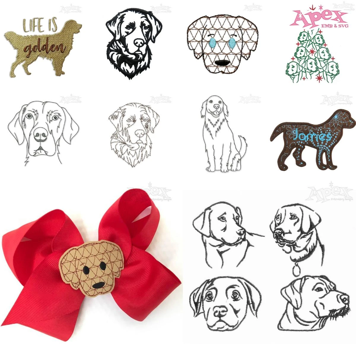 Labrador Dog Embroidery Designs Bundle thumbnail
