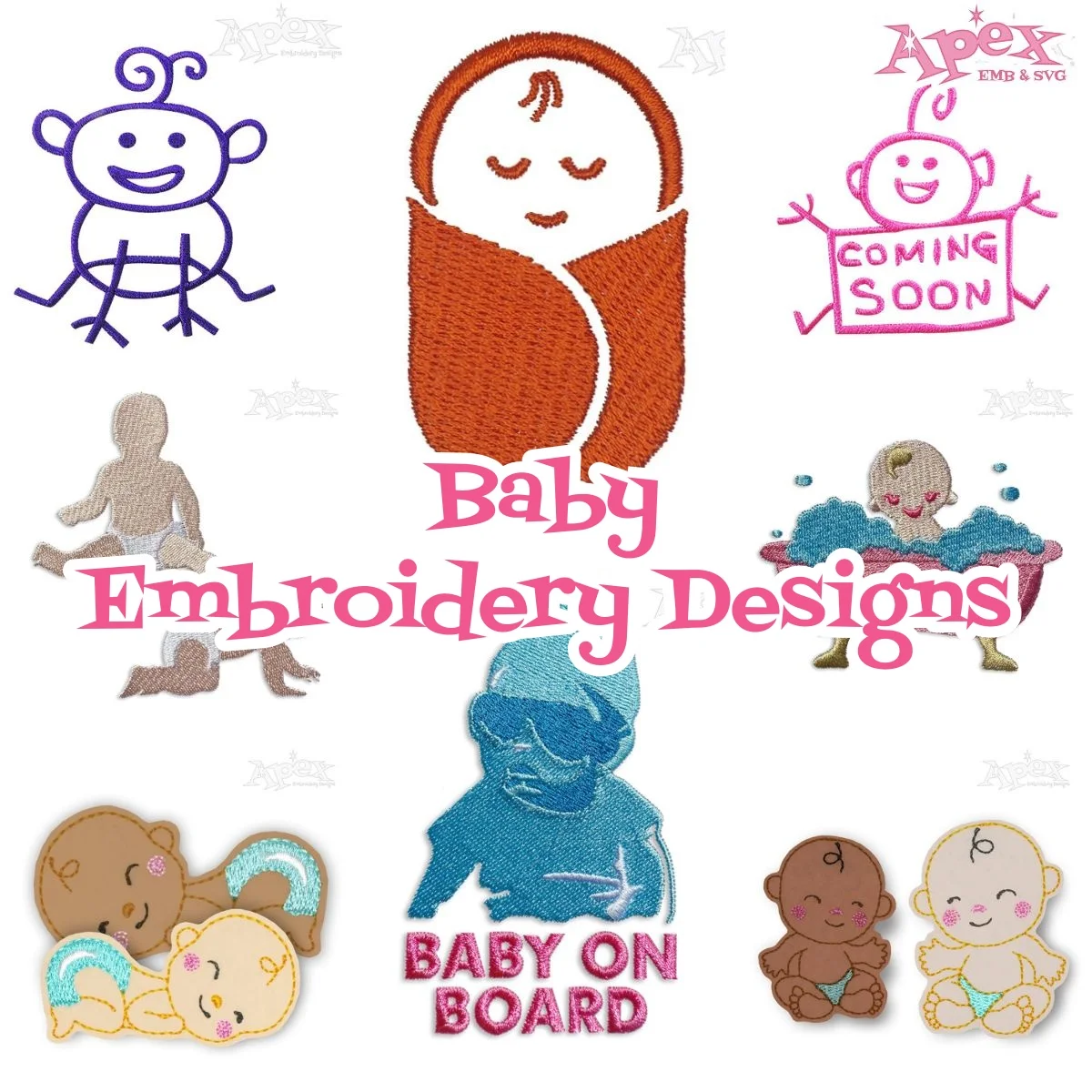 new baby embroidery design thumbnail bundle