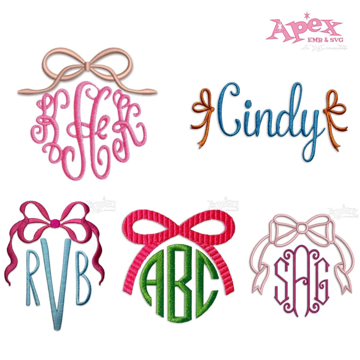 Ribbon Bow Topper Embroidery Designs Bundle thumbnail