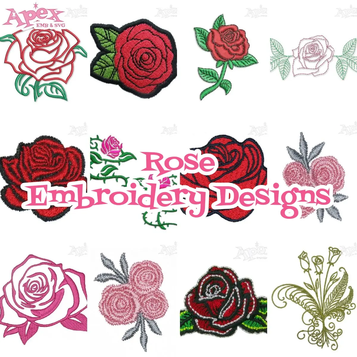 rose embroidery designs thumbnail bundle