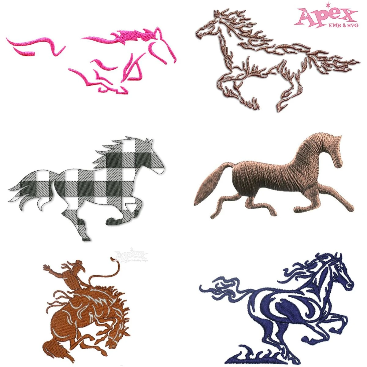 Running Horse Embroidery Designs Bundle thumbnail