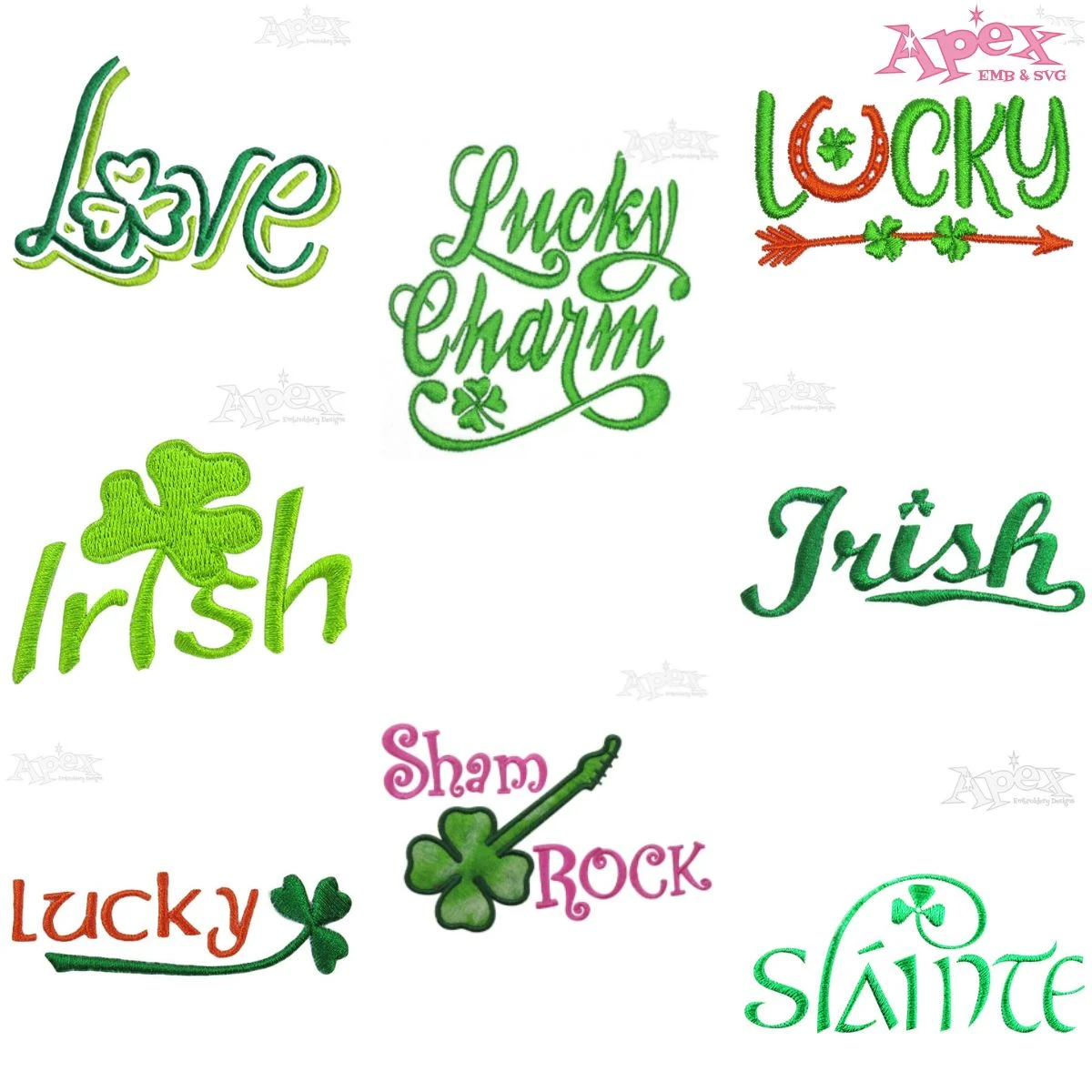 St. Patrick’s Day Embroidery Designs Bundle thumbnail