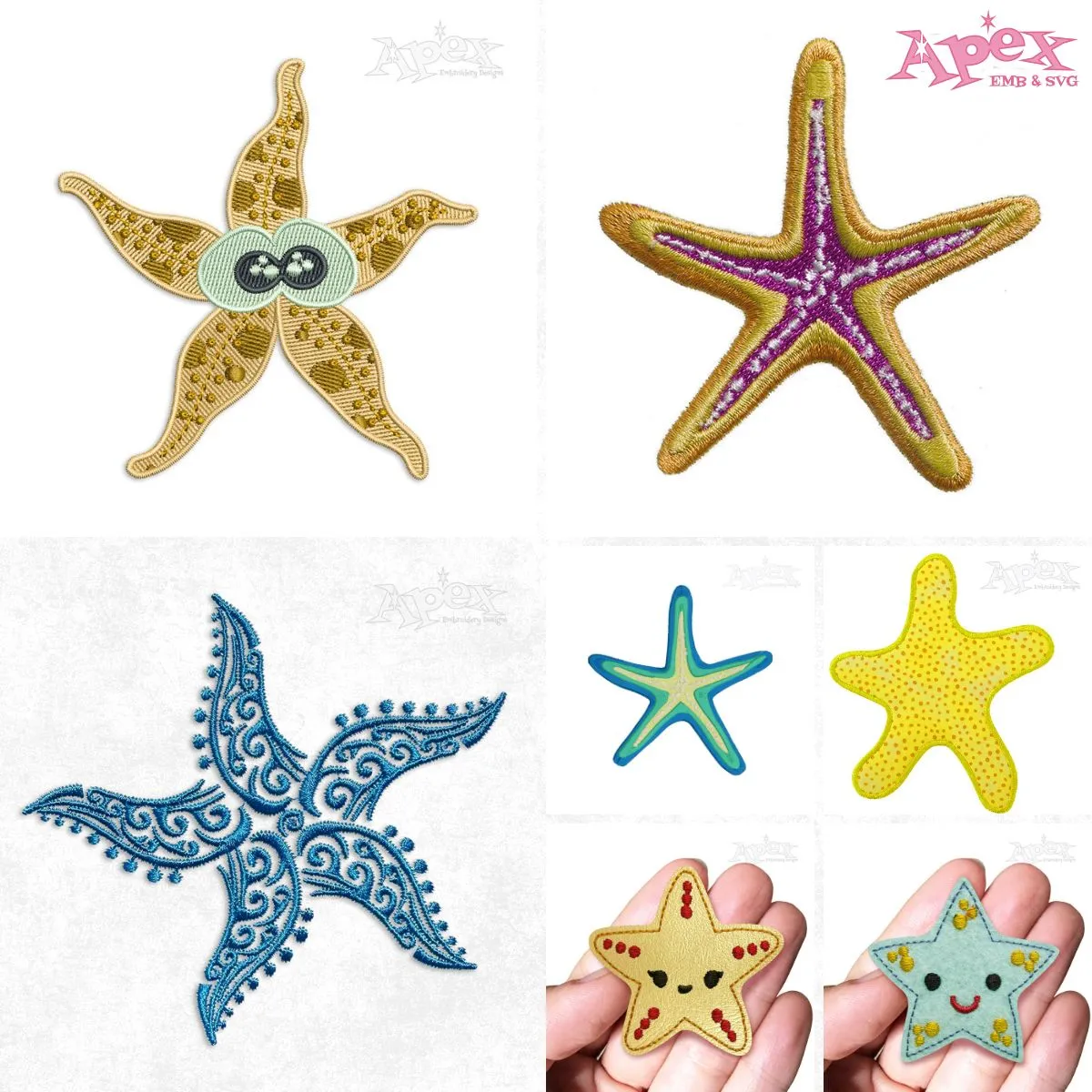 Starfish Embroidery Designs Bundle thumbnail