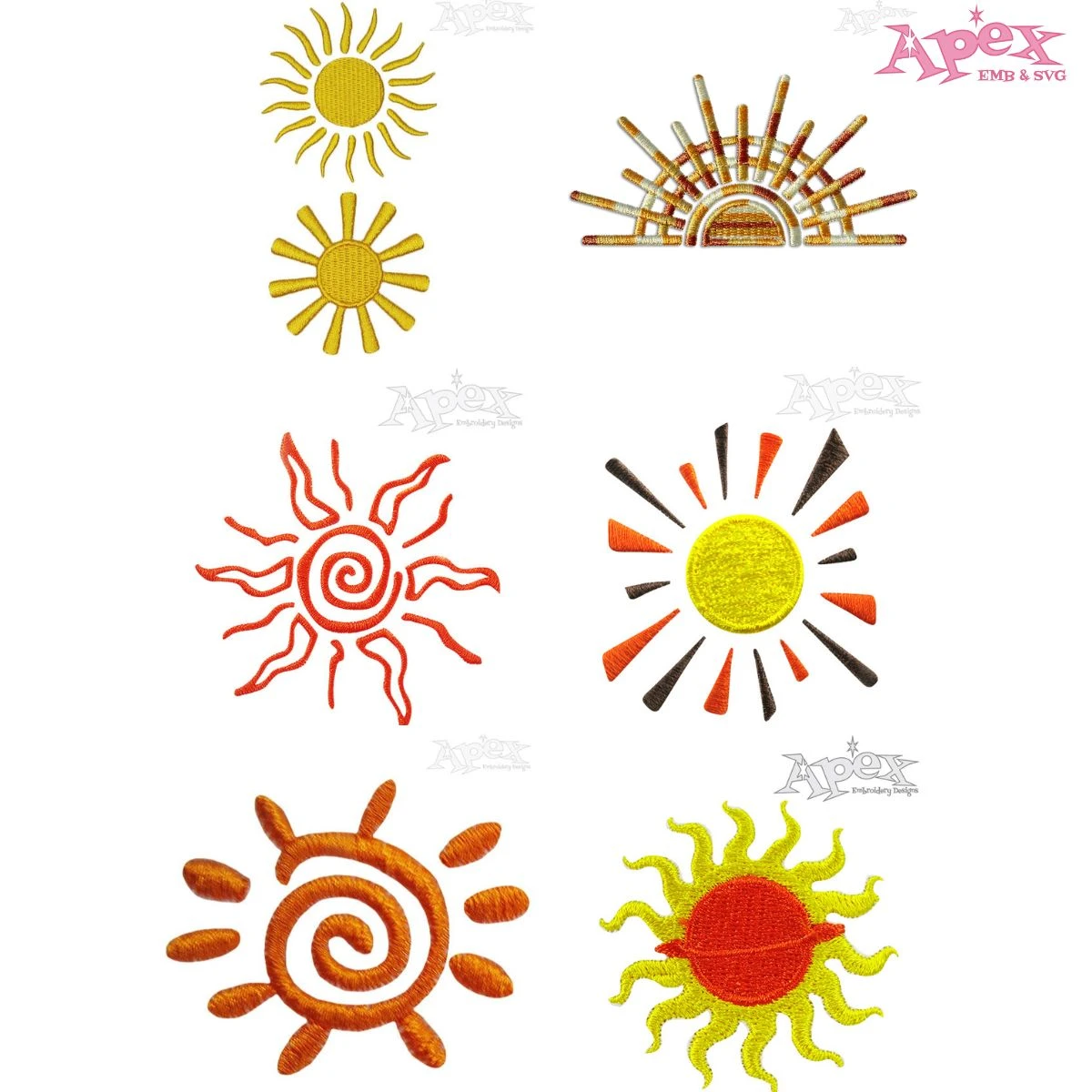 Sun and Sunshine Embroidery Designs Bundle thumbnail
