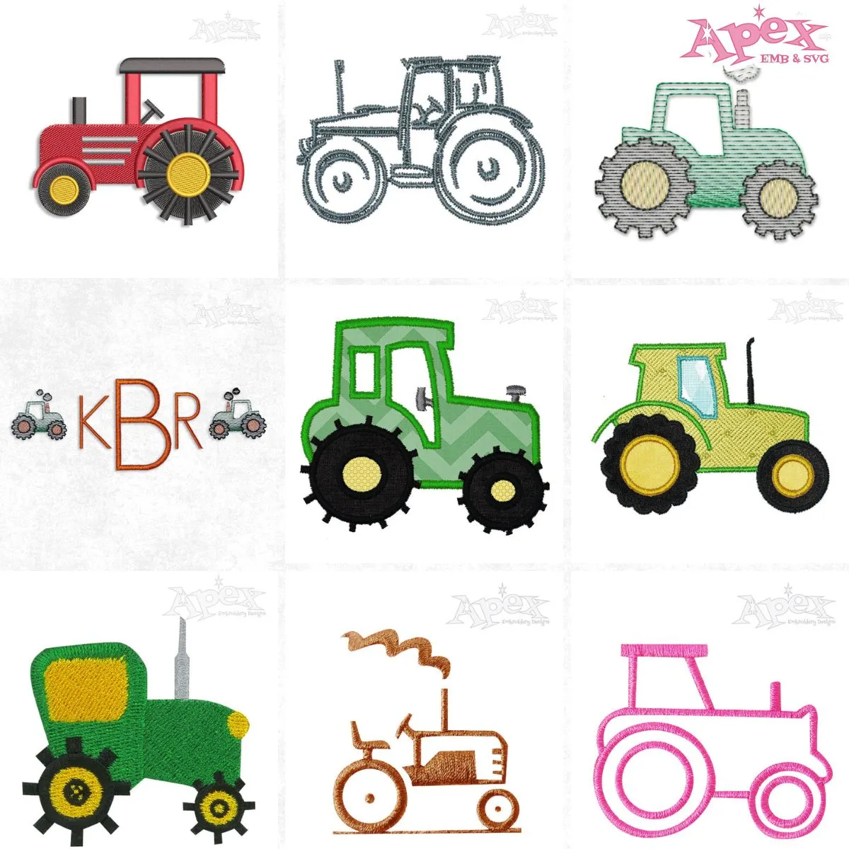 Tractor Embroidery Designs Bundle thumbnail