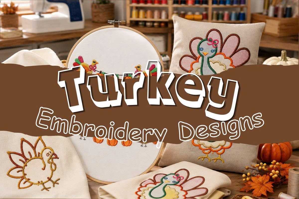 Turkey Embroidery Designs: Creative Patterns for Fall & Thanksgiving