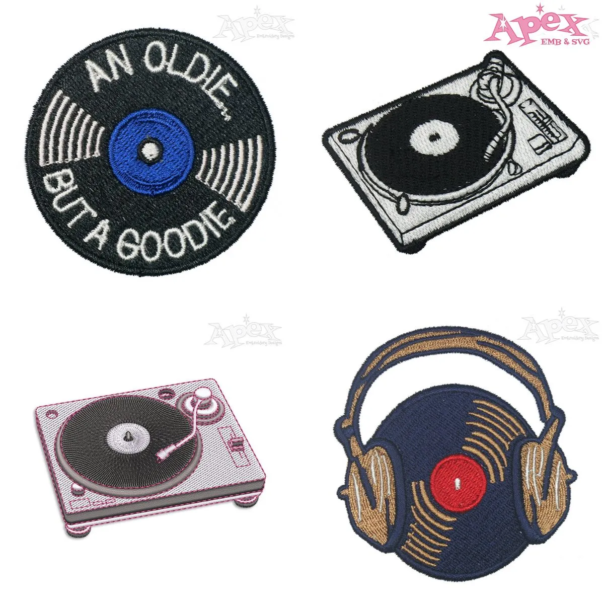 Vinyl Record Embroidery Designs Bundle thumbnail