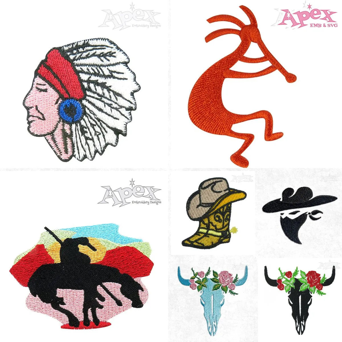 Western Cowboy Embroidery Designs Bundle thumbnail