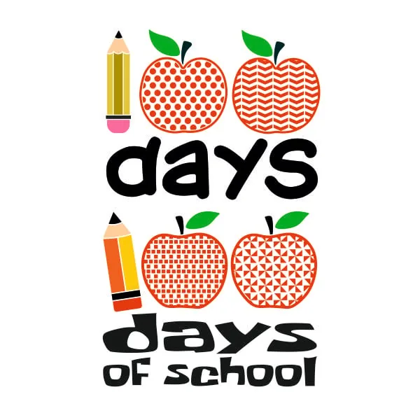 100 Days of School SVG Cuttable Design