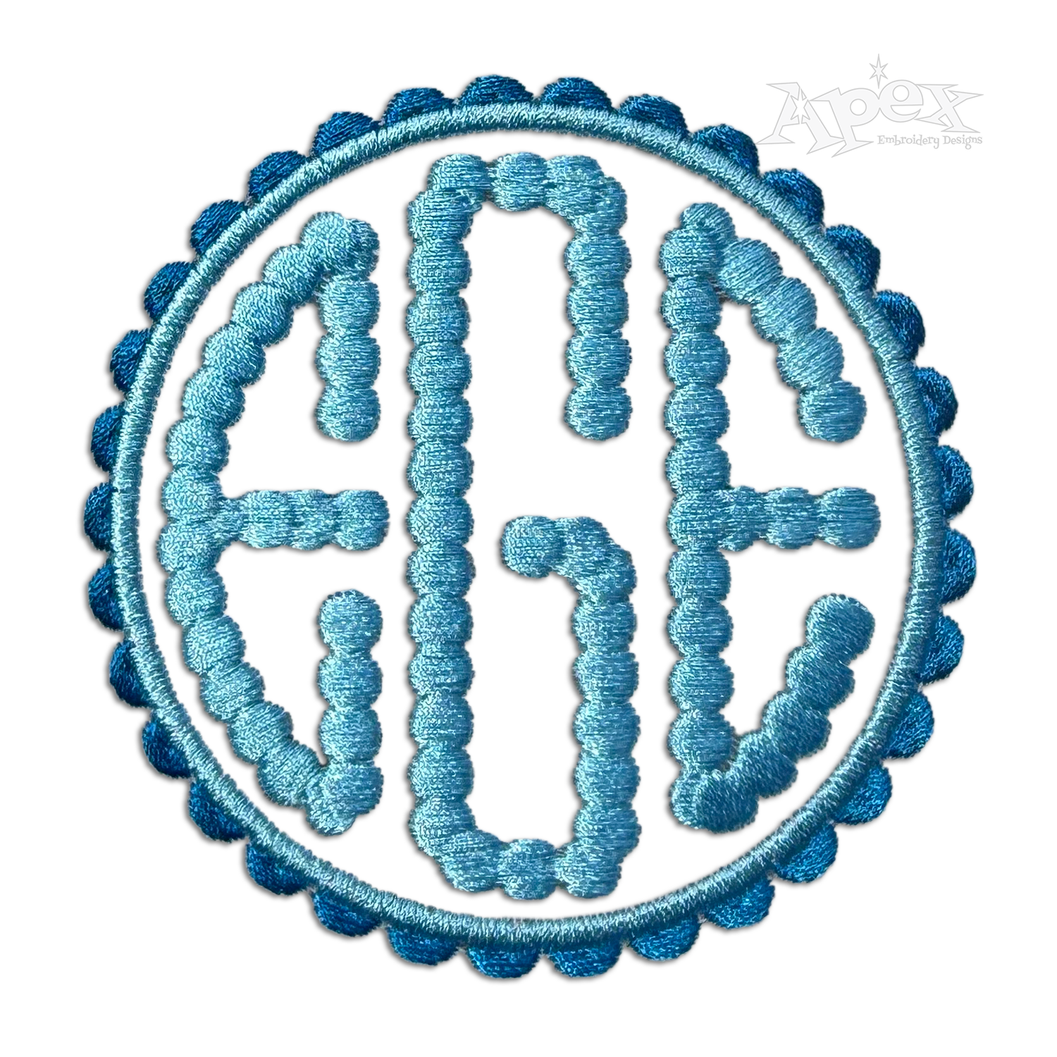 Dottie Circle Machine Embroidery Font Sample