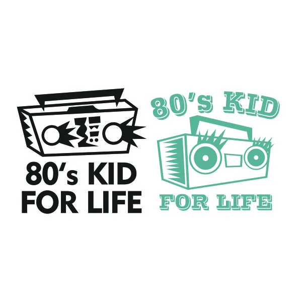 80's Kid for Life Boombox Player SVG Cuttable Design