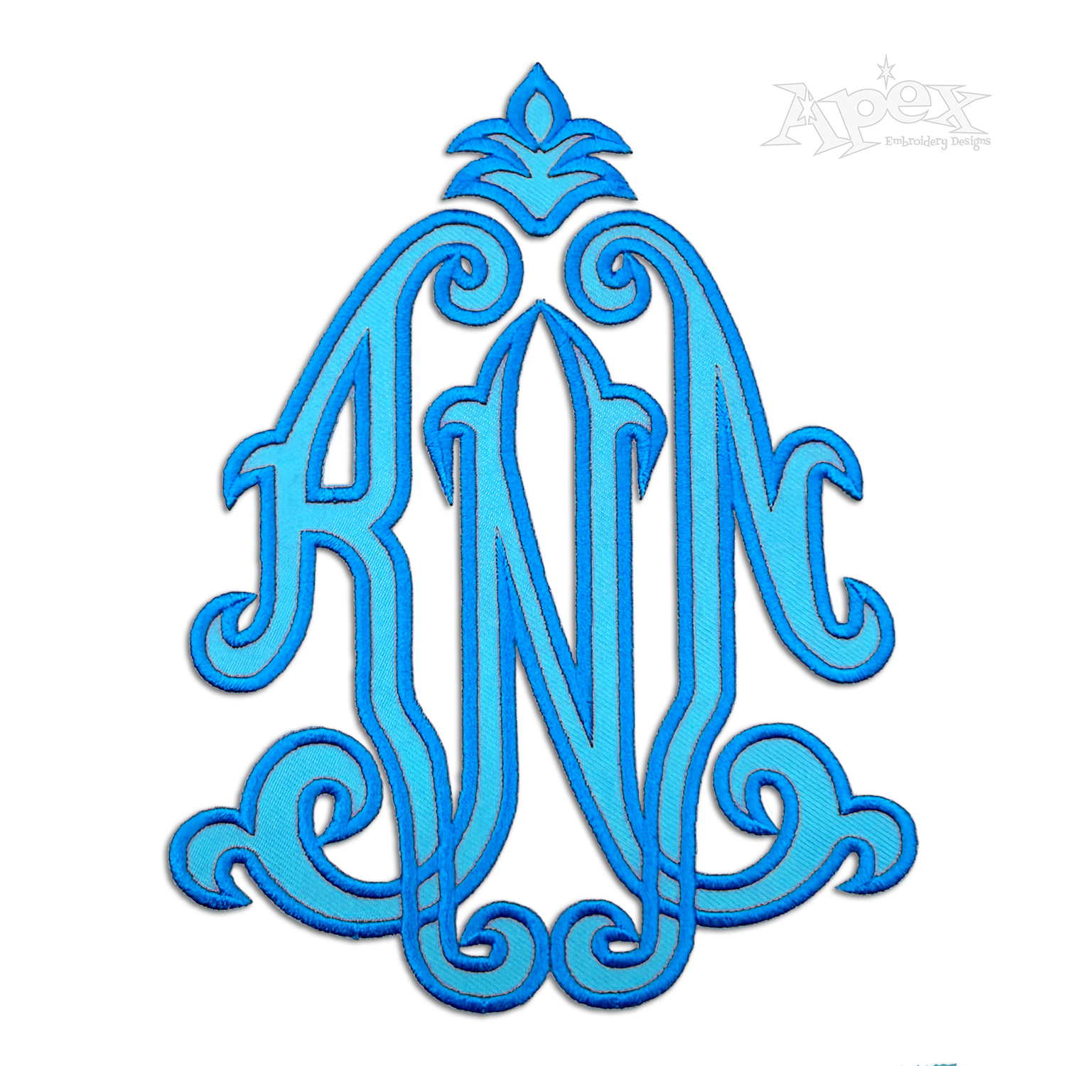 Fleur Embroidery Font Monogram Sample RNN