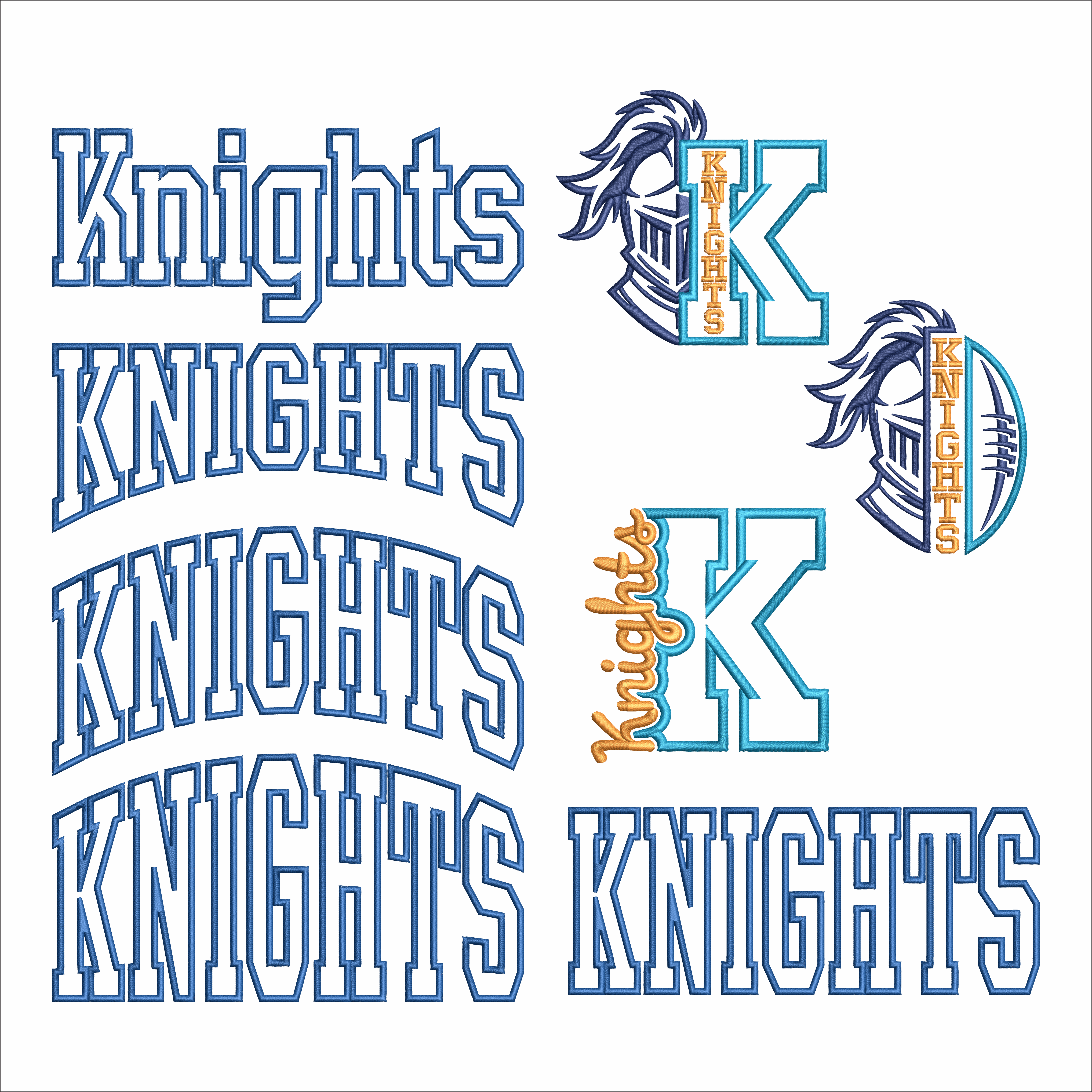 Knights School Sports Game Spirit Bundle Embroidery