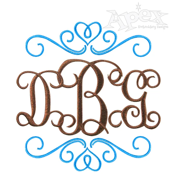Accent Heart Double Embroidery Designs