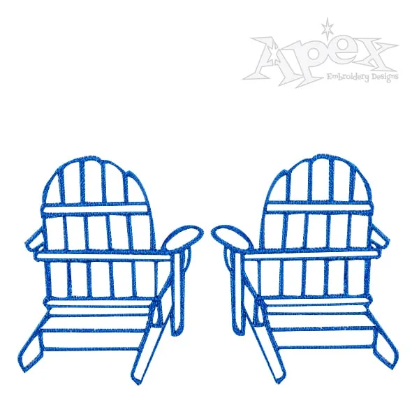 Adirondack Beach Chairs Embroidery Design