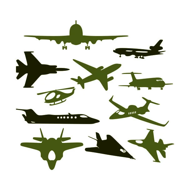 Airplane Silhouette Pack SVG Cuttable Design