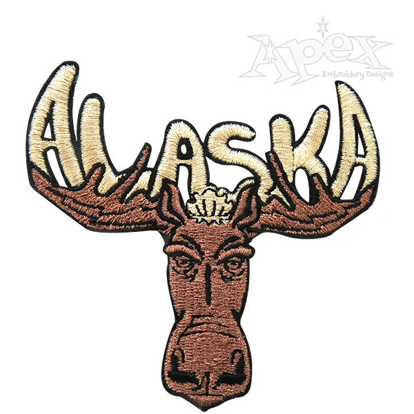 Alaska Moose Embroidery Design
