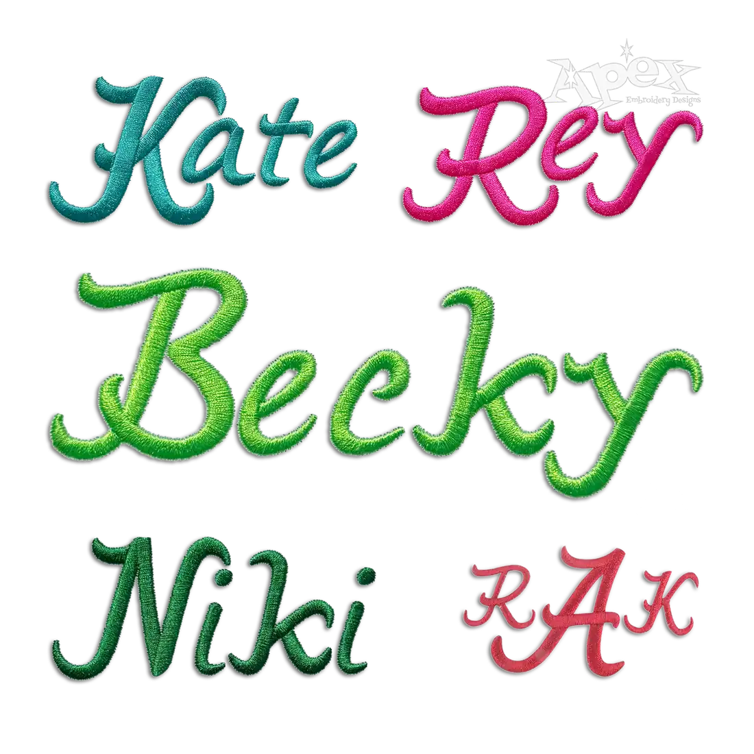 Alabama Script Machine Embroidery Font - Apex All