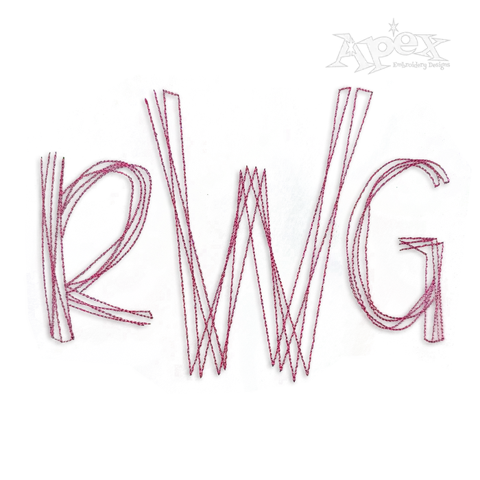 Allie Sketch Machine Embroidery Font by Apex