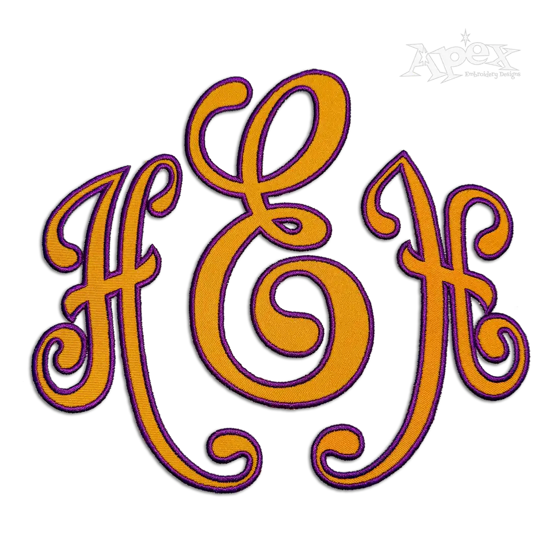 Alsace Monogram Appliqué Embroidery Font - HEH