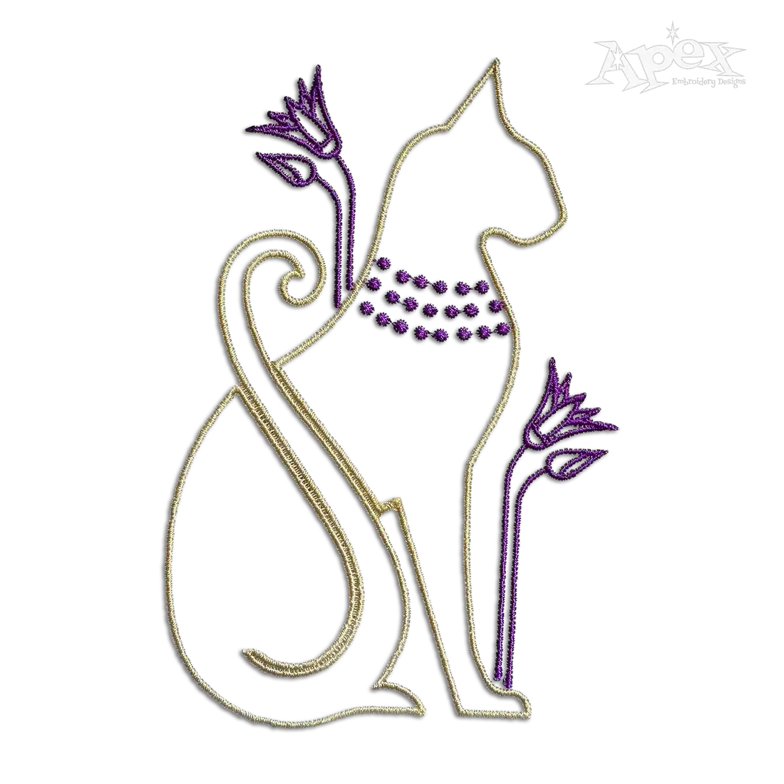 Ancient Egyptian Cat Embroidery Designs Digitized by Apex