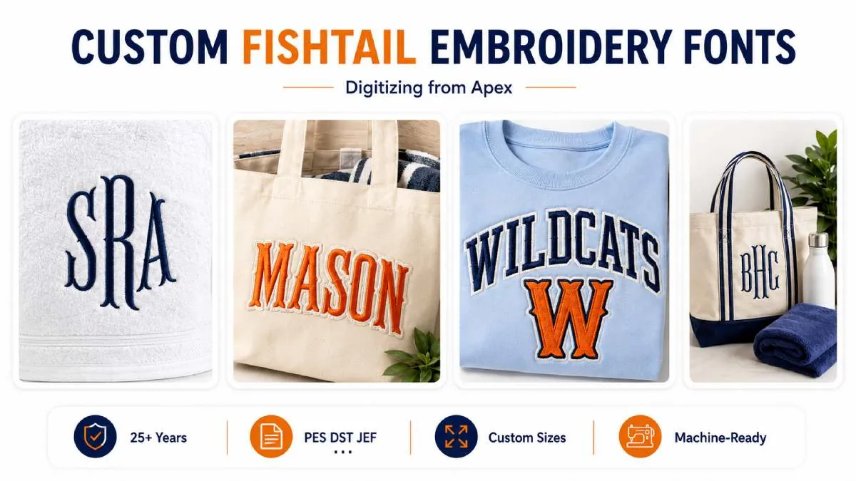 Apex has been embroidering and digitizing for over 25 years, and our work has supported commercial clients, small businesses, clubs, sports teams, and DIY craft embroiderers.