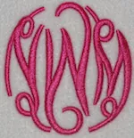 Apex round embroidery font