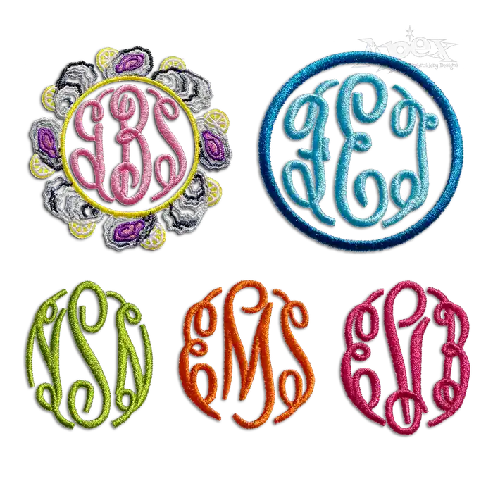 Apex Round Machine Embroidery Font by Apex all 3