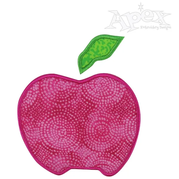 Apple Applique Embroidery Design