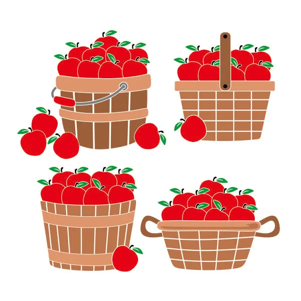 Apple Basket SVG Cuttable Design