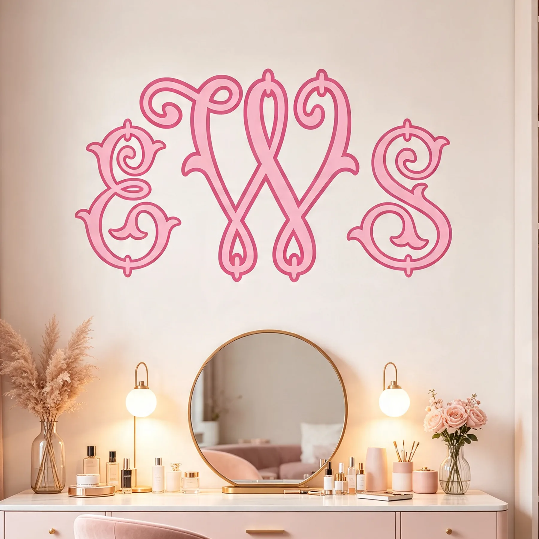 Arabesque Bold Applique TrueType Font Wall Art