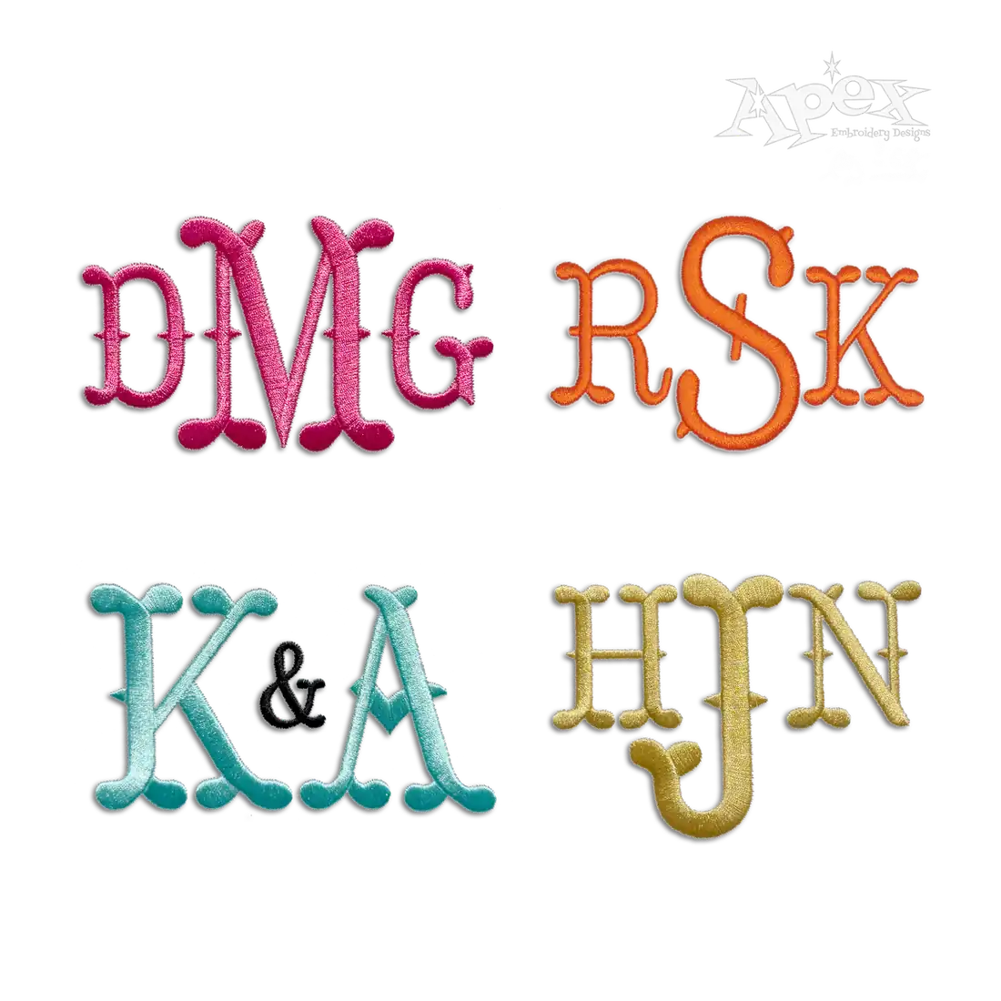 Aretha Machine Embroidery Font by Apex Digitizing