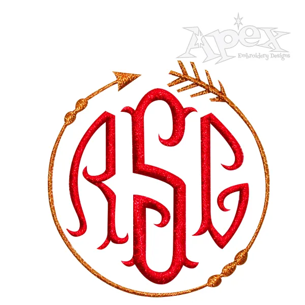 Arrow Monogram Frame Embroidery Designs