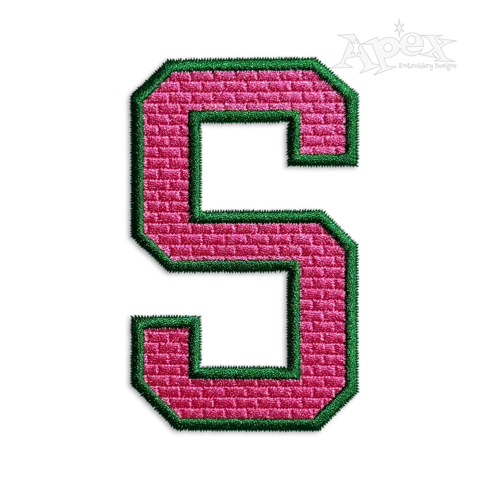 Athletic Block with Brick Fill Machine Embroidery Font by Apex Designs