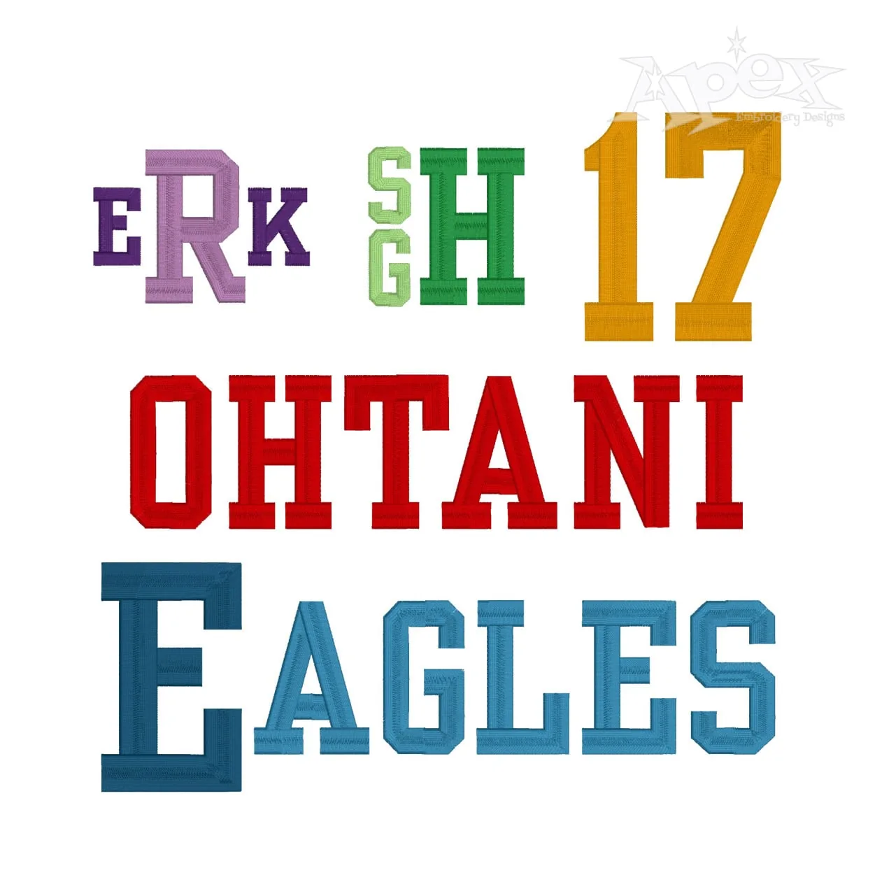Athletic Tall Block Embroidery Font