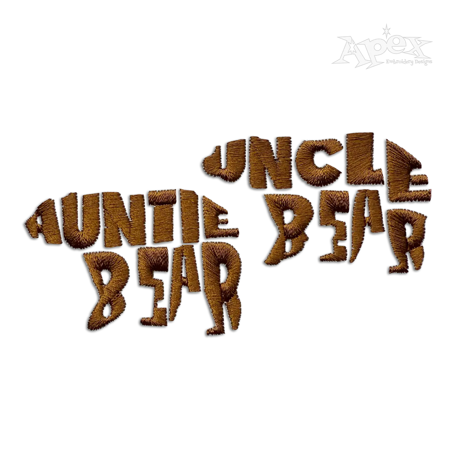 Auntie and Uncle Bear Aunt Machine Embroidery Design by Apex All