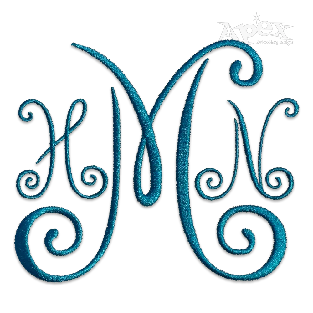 Ava Curlz Curly Machine Embroidery Font Alphabet Set