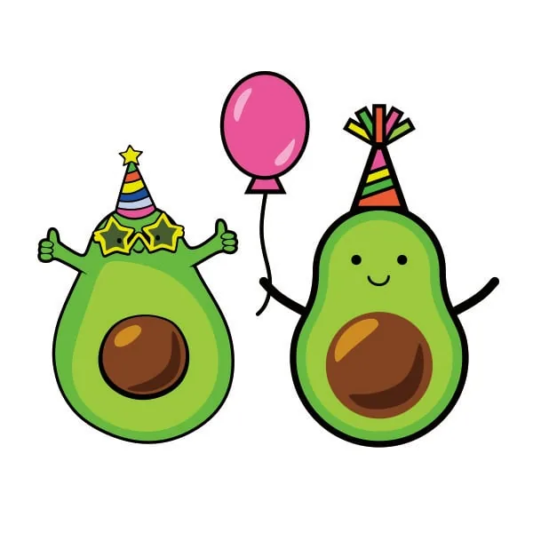 Avocado Birthday Party SVG Cuttable Design