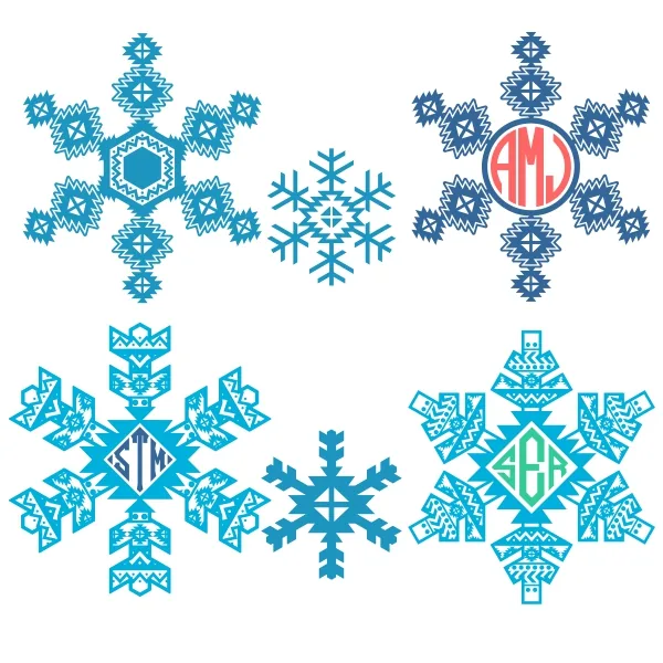Aztec Print Snow Flake Pack Cuttable Designs