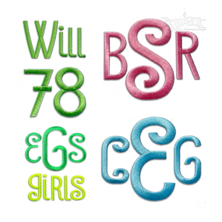 Baby Girl Machine Embroidery Font Alphabet Letters by Apex All