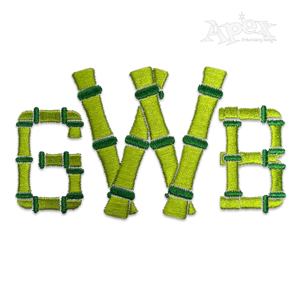 Bamboo Style Machine Embroidery Font